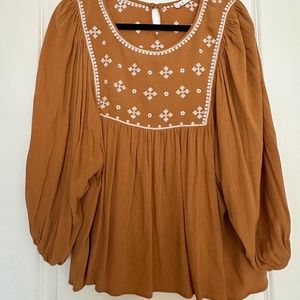 Rust bell sleeve top